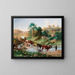 Wagon traversant un gué à Natal - Thomas Baines — framed artwork on a wall