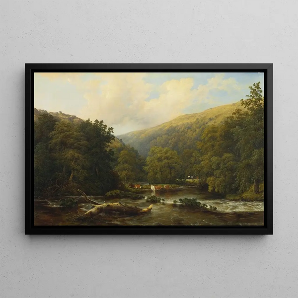 Monsal Dale, Derbyshire - Thomas Baker — framed artwork on a wall