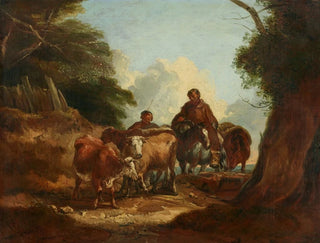 Shepherds with livestock on a dirt road - Thomas Barker de Bath — artwork view