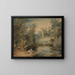 My father feeding ducks drawn by his father - Thomas Baxter — framed artwork on a wall
