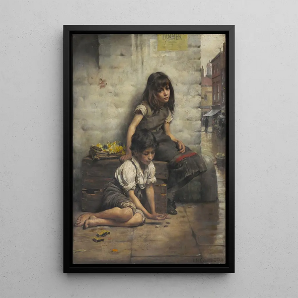 Orphelins - Thomas Benjamin Kennington — framed artwork on a wall