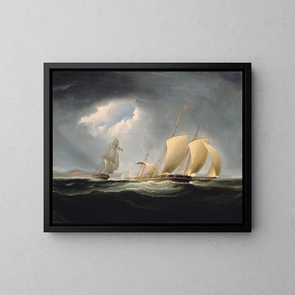 Capture of Tripoli by the Enterprise - Thomas Birch — framed artwork on a wall