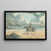 Man on horseback on the beach - Thomas Bradshaw — framed artwork on a wall