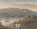 Port-Louis from La Petite Montagne at dusk with a rider and figures in the foreground - Thomas Bradshaw — artwork view