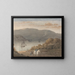 Port-Louis from La Petite Montagne at dusk with a rider and figures in the foreground - Thomas Bradshaw — framed artwork on a wall