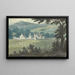 Scene of a rural landscape with farm and sheep grazing - Thomas Bradshaw — framed artwork on a wall