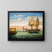 Bay of New York at Sunset - Thomas Chambers — framed artwork on a wall