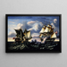the Capture of the frigate HBM Macedonian by the American frigate United States, October 25, 1812 - Thomas Chambers — framed artwork on a wall
