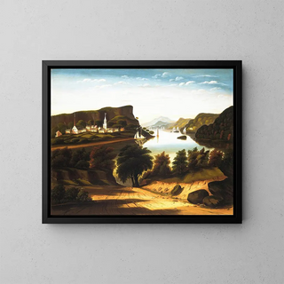 Lac George and the village of Caldwell - Thomas Chambers — framed artwork on a wall