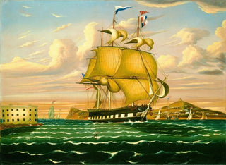 a steamship passing Williams Castle in New York Harbor - Thomas Chambers — artwork view
