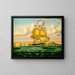 a steamship passing Williams Castle in New York Harbor - Thomas Chambers — framed artwork on a wall