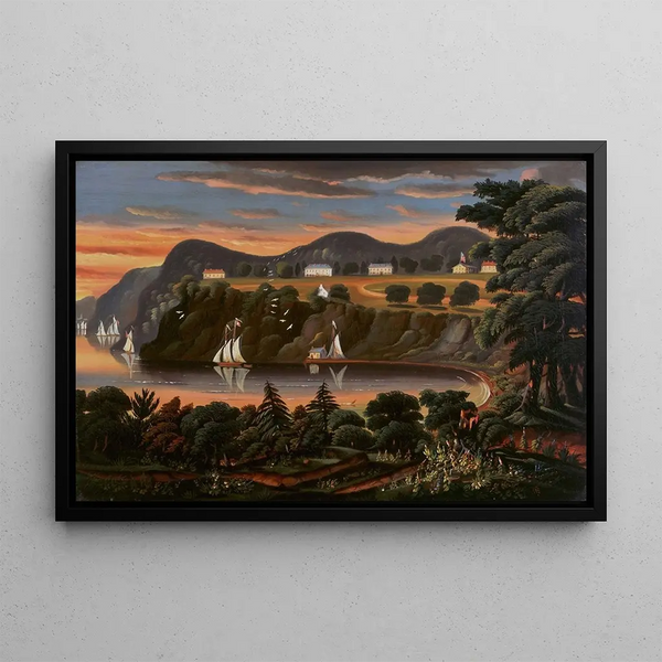 View of the Hudson River at West Point - Thomas Chambers — framed artwork on a wall
