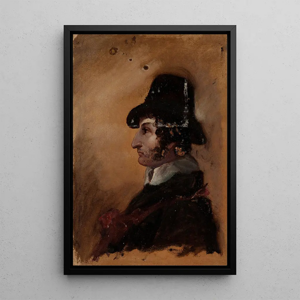 Man with a Tall Hat - Thomas Cole — framed artwork on a wall