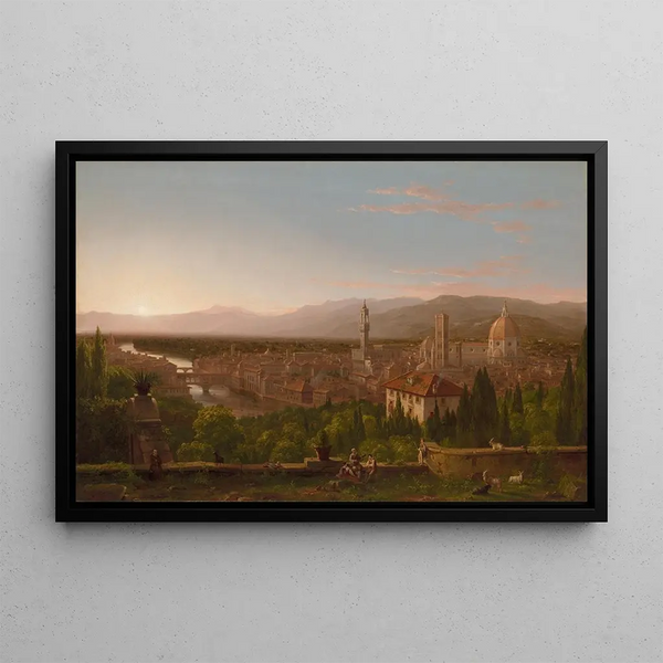 View of Florence - Thomas Cole — framed artwork on a wall
