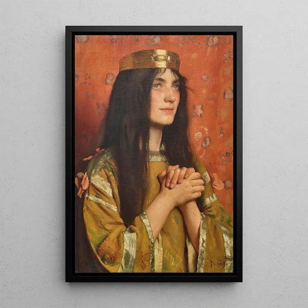 La reine Clotilde - Thomas Cooper Gotch — framed artwork on a wall