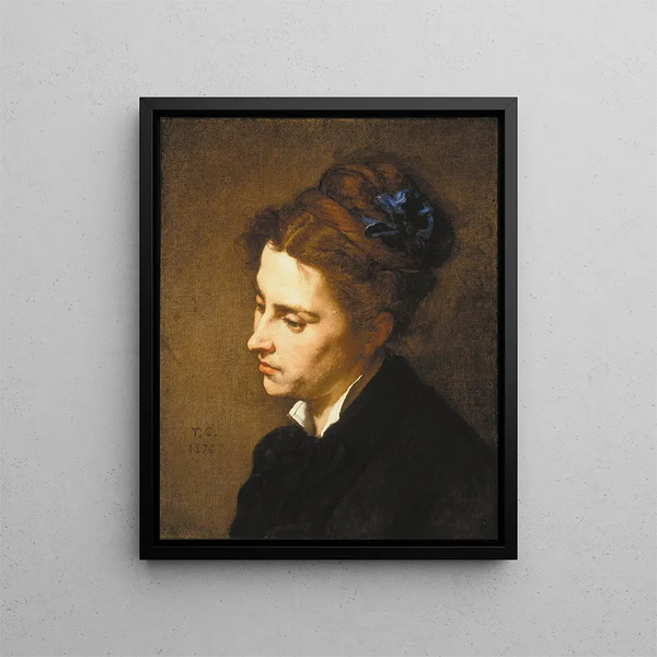 Head of Woman - Thomas Couture — framed artwork on a wall