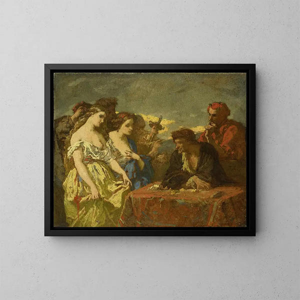 The greed for gold - Thomas Couture — framed artwork on a wall