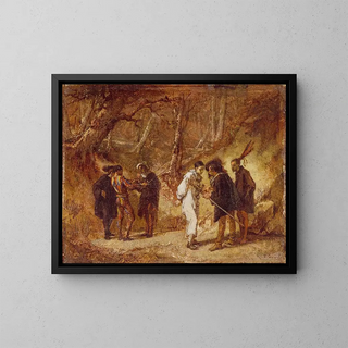The Duel after the Masquerade Ball - Thomas Couture — framed artwork on a wall
