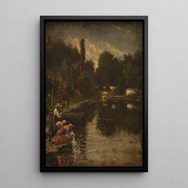 Lavandières - Thomas Couture — framed artwork on a wall