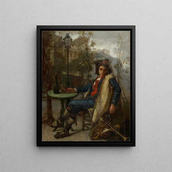 Young Italian street musician - Thomas Couture — framed artwork on a wall