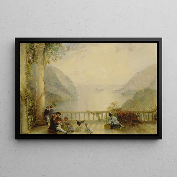 Figures sur un balcon probablement à Westpoint - Thomas Creswick — framed artwork on a wall