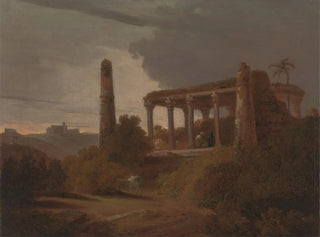 Indian Landscape Painting with Temple Ruins - Thomas Daniell — artwork view