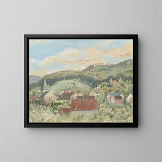 View of Seeheim - Thomas Dielmann — framed artwork on a wall
