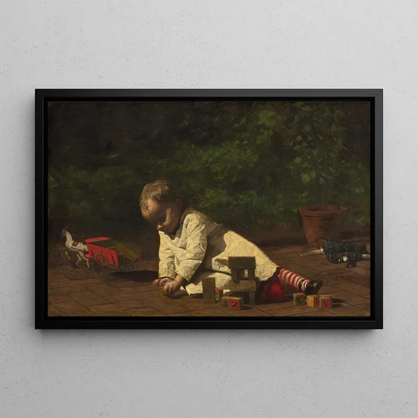 Baby Playing - Thomas Eakins — framed artwork on a wall