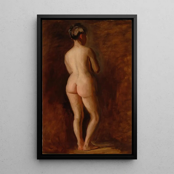 Female Nude Standing Back View - Thomas Eakins — framed artwork on a wall