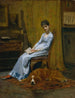 La femme de l'artiste et son chien setter - Thomas Eakins — artwork view