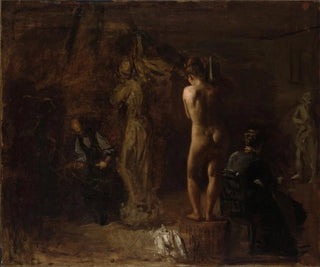 William Rush sculpting his allegorical figure of the Schuylkill River - Thomas Eakins — artwork view
