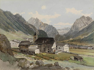 Village with a small factory - Thomas Ender — artwork view