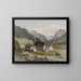 Village with a small factory - Thomas Ender — framed artwork on a wall