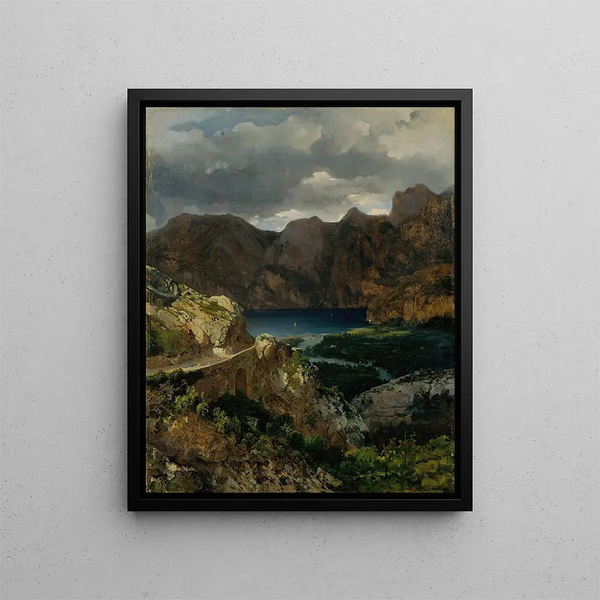 View of Lake Garda - Thomas Ender — framed artwork on a wall