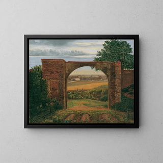 The cemetery gate near Vienna - Thomas Ender — framed artwork on a wall