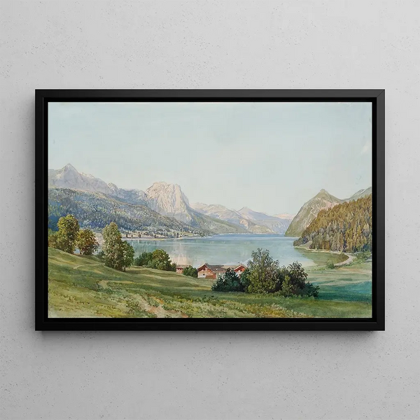 Le Grundlsee in Styria - Thomas Ender — framed artwork on a wall