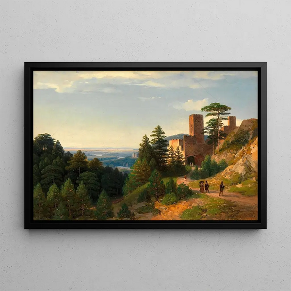 Les Ruines de Rauhenstein près de Baden - Thomas Ender — framed artwork on a wall