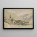 Village dans un paysage de montagne - Thomas Ender — framed artwork on a wall