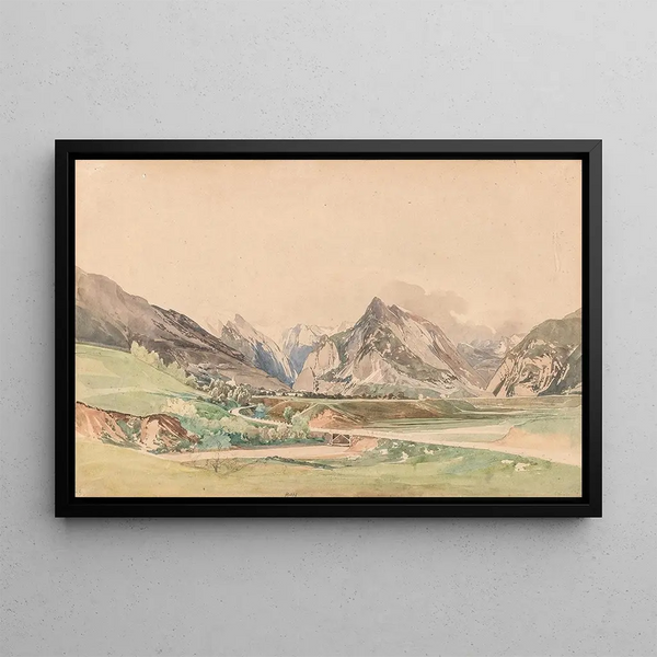 Region near Flitsch - Thomas Ender — framed artwork on a wall