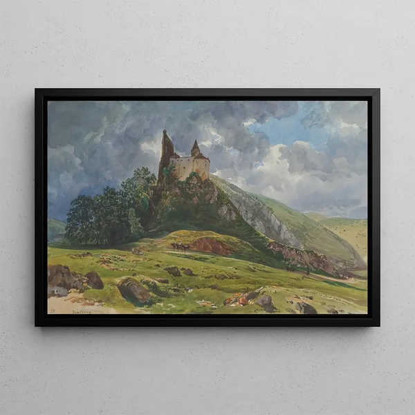 Ruine du Burg Schachenstein à Thrl en Styrie - Thomas Ender — framed artwork on a wall