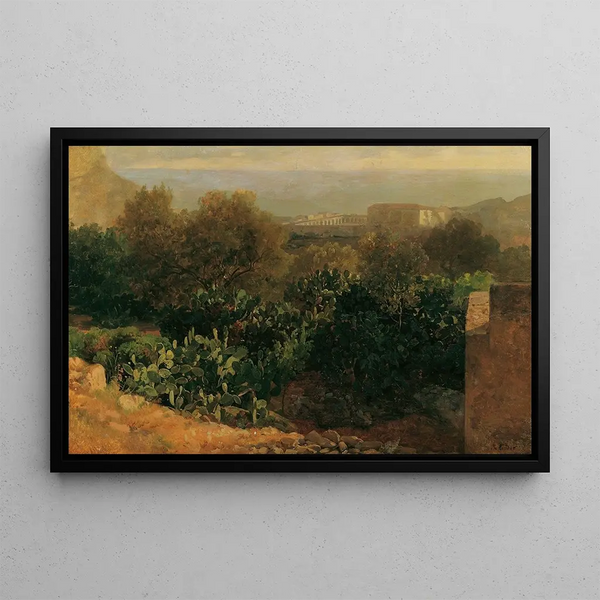Southern landscape with cacti - Thomas Ender — framed artwork on a wall