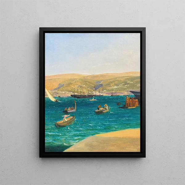 The Port of Trieste - Thomas Ender — framed artwork on a wall
