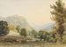 View of the Leopoldsberg with women resting and sheep in the foreground - Thomas Ender — artwork view