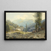 View of the Residence of Archduke Johann at the Gastein Thermal Springs - Thomas Ender — framed artwork on a wall