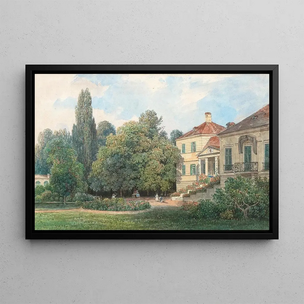 Villa in a Park - Thomas Ender — framed artwork on a wall