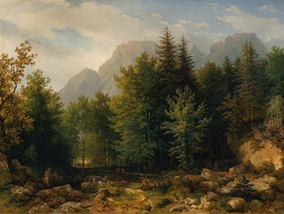 Landscape painting of high mountain forest - Thomas Ender — artwork view