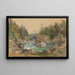 Landscape with wooded river in the Alps - Thomas Ender — framed artwork on a wall