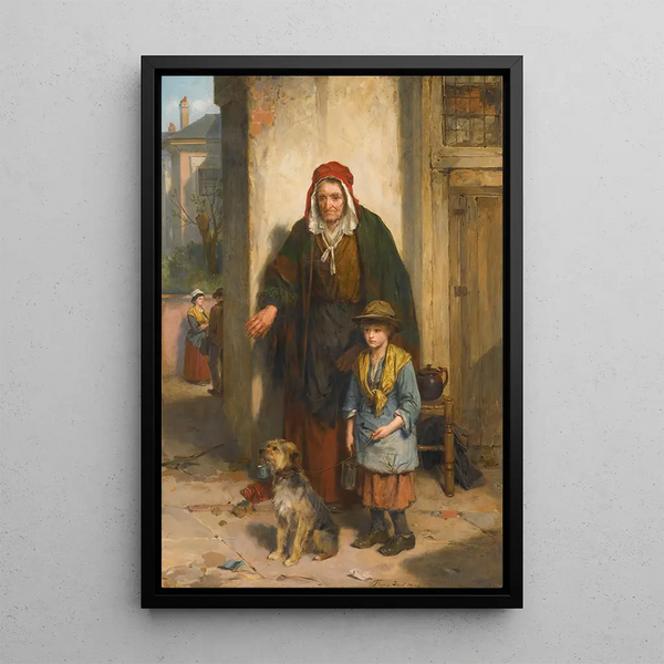 A Poor Beggar Bodie - Thomas Faed — framed artwork on a wall