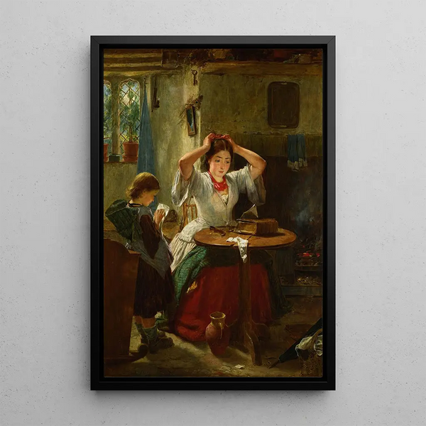 La toilette rustique - Thomas Faed — framed artwork on a wall