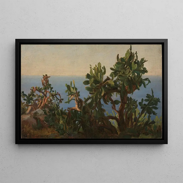 Cactus Painting - Thomas Fearnley — framed artwork on a wall